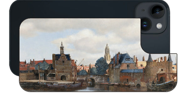 iPhone 14 plus用 背面 保護 フィルム 名画 プリント フェルメール デルフトの眺望 （ ヨハネス・フェルメール Johannes Vermeer ）