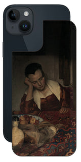 iPhone 14 plus用 背面 保護 フィルム 名画 プリント フェルメール 眠っているメイド ( ヨハネス・フェルメール Johannes Vermeer )
