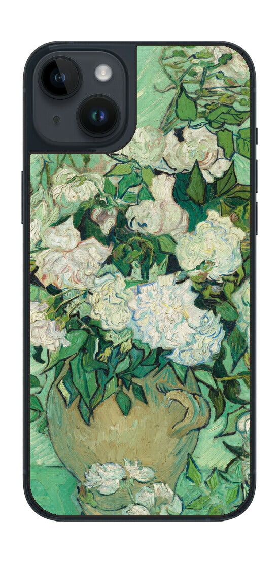 iPhone 14 plus用 背面 保護 フィルム 名画 プリント ゴッホ バラ（ フィンセント ファン ゴッホ Vincent Willem van Gogh ）