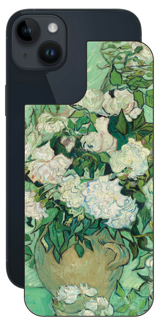 iPhone 14 plus用 背面 保護 フィルム 名画 プリント ゴッホ バラ（ フィンセント ファン ゴッホ Vincent Willem van Gogh ）