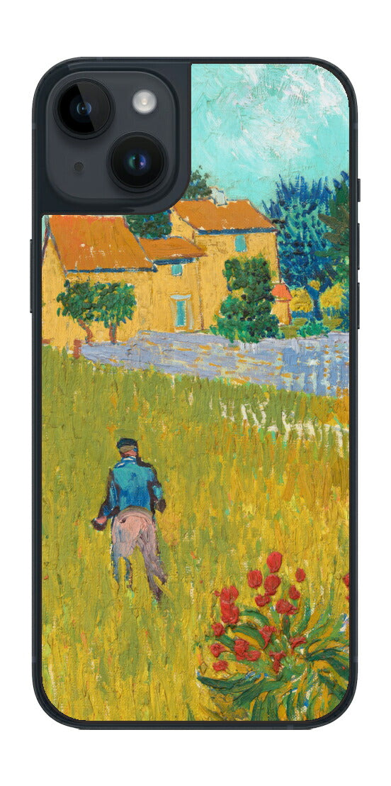 iPhone 14 plus用 背面 保護 フィルム 名画 プリント ゴッホ プロヴァンスの農家（ フィンセント ファン ゴッホ Vincent Willem van Gogh ）
