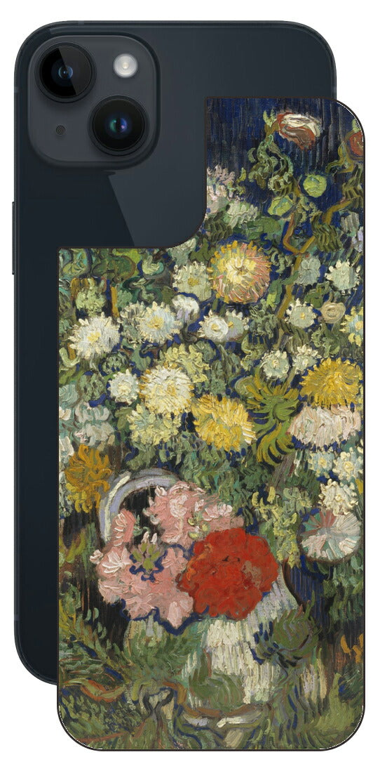 iPhone 14 plus用 背面 保護 フィルム 名画 プリント ゴッホ 花瓶の花の花束（ フィンセント ファン ゴッホ Vincent Willem van Gogh ）