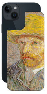 iPhone 14 plus用 背面 保護 フィルム 名画 プリント ゴッホ 麦わらの自画像( フィンセント ファン ゴッホ Vincent Willem van Gogh )