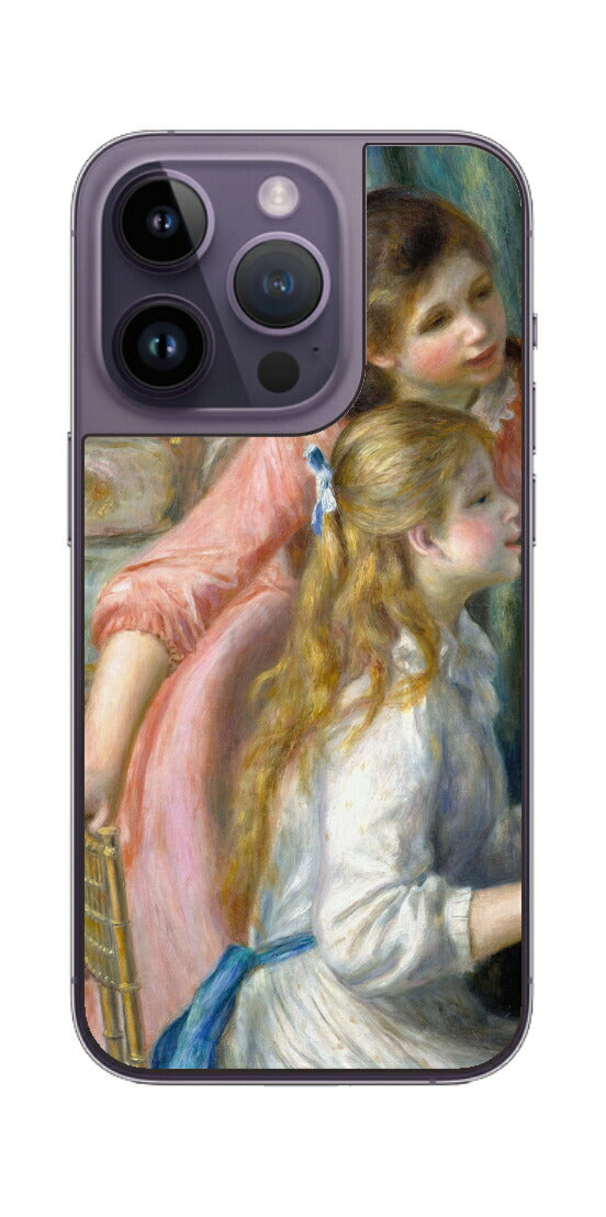 iPhone 14 pro用 背面 保護 フィルム 名画 プリント ルノワール ピアノを弾く二人の少女（ ピエール＝オーギュスト・ルノワール Pierre-Auguste Renoir ）