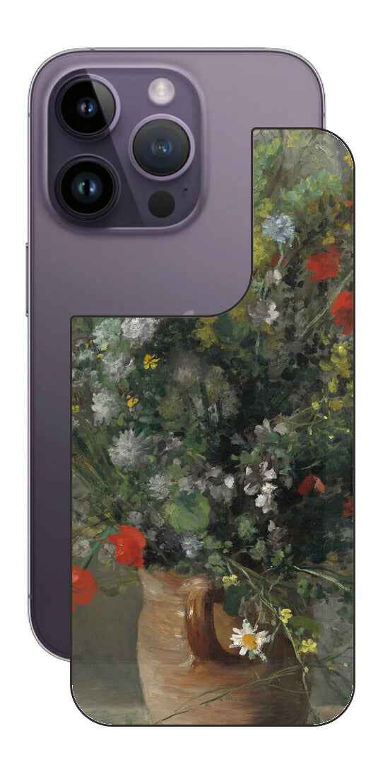 iPhone 14 pro用 背面 保護 フィルム 名画 プリント ルノワール 花瓶の花（ ピエール＝オーギュスト・ルノワール Pierre-Auguste Renoir ）