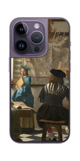 iPhone 14 pro用 背面 保護 フィルム 名画 プリント フェルメール 絵画の芸術 ( ヨハネス・フェルメール Johannes Vermeer )