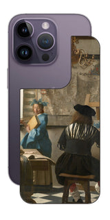 iPhone 14 pro用 背面 保護 フィルム 名画 プリント フェルメール 絵画の芸術 ( ヨハネス・フェルメール Johannes Vermeer )