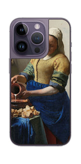 iPhone 14 pro用 背面 保護 フィルム 名画 プリント フェルメール 牛乳を注ぐ女 ( ヨハネス・フェルメール Johannes Vermeer )