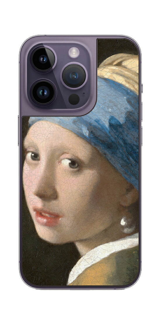 iPhone 14 pro用 背面 保護 フィルム 名画 プリント フェルメール 真珠の耳飾りの少女 （ ヨハネス・フェルメール Johannes Vermeer ）