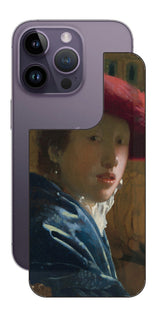 iPhone 14 pro用 背面 保護 フィルム 名画 プリント フェルメール 赤い帽子の少女 （ ヨハネス・フェルメール Johannes Vermeer ）