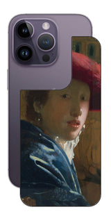 iPhone 14 pro用 背面 保護 フィルム 名画 プリント フェルメール 赤い帽子の少女 ( ヨハネス・フェルメール Johannes Vermeer )