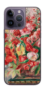 iPhone 14 pro Max用 背面 保護 フィルム 名画 プリント ルノワール 花々のバスケット( ピエール=オーギュスト・ルノワール Pierre-Auguste Renoir )