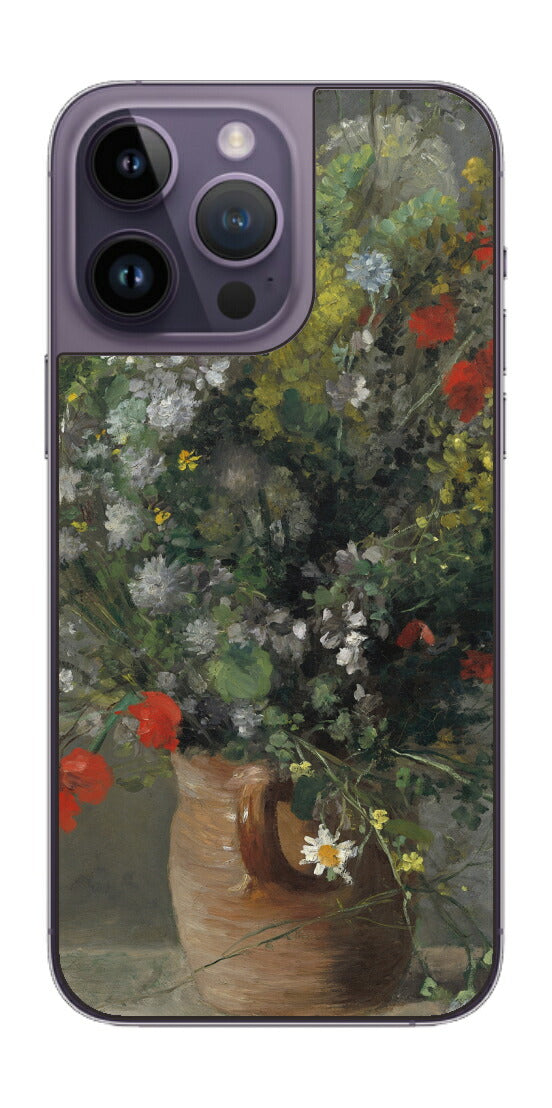iPhone 14 pro Max用 背面 保護 フィルム 名画 プリント ルノワール 花瓶の花（ ピエール＝オーギュスト・ルノワール Pierre-Auguste Renoir ）