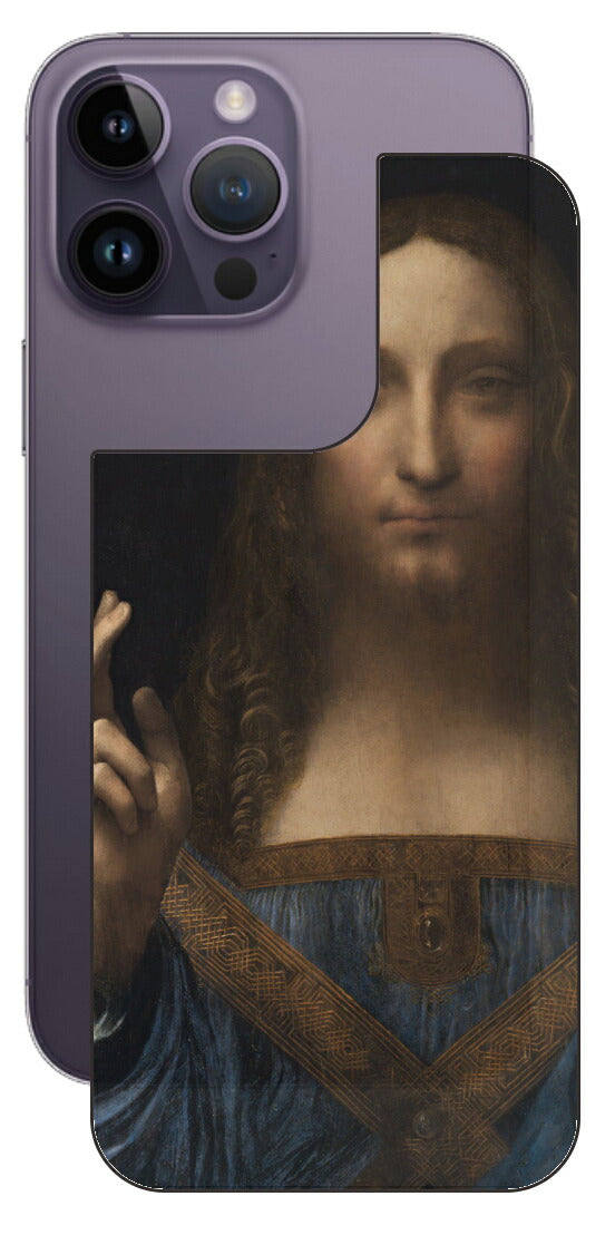 iPhone 14 pro Max用 背面 保護 フィルム 名画 プリント ダ・ヴィンチ サルバトール・ムンディ（ レオナルド・ダ・ヴィンチ Leonardo da Vinci ）