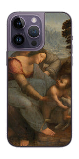 iPhone 14 pro Max用 背面 保護 フィルム 名画 プリント ダ・ヴィンチ 聖アンナと聖母子( レオナルド・ダ・ヴィンチ Leonardo da Vinci )