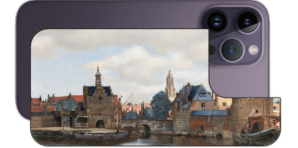 iPhone 14 pro Max用 背面 保護 フィルム 名画 プリント フェルメール デルフトの眺望 （ ヨハネス・フェルメール Johannes Vermeer ）
