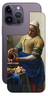 iPhone 14 pro Max用 背面 保護 フィルム 名画 プリント フェルメール 牛乳を注ぐ女 ( ヨハネス・フェルメール Johannes Vermeer )