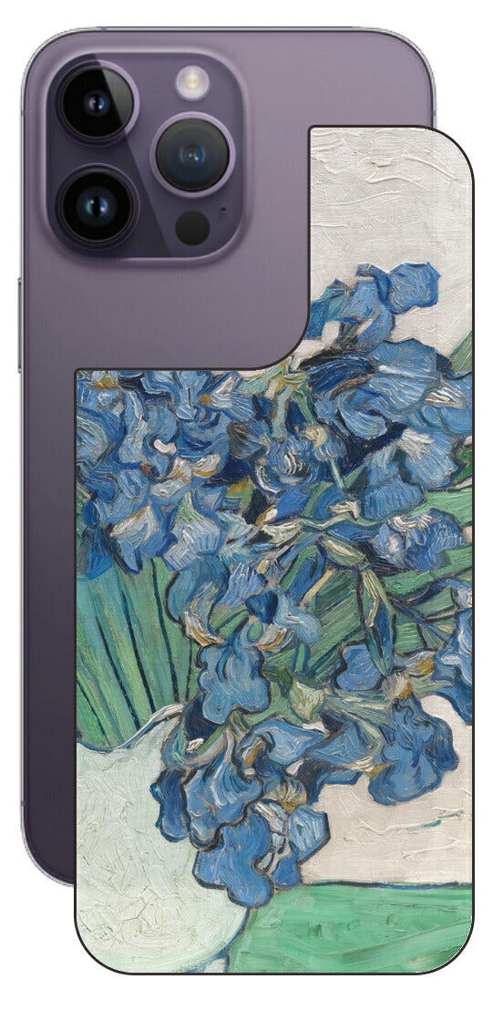 iPhone 14 pro Max用 背面 保護 フィルム 名画 プリント ゴッホ アイリス（ フィンセント ファン ゴッホ Vincent Willem van Gogh ）