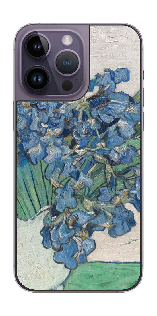 iPhone 14 pro Max用 背面 保護 フィルム 名画 プリント ゴッホ アイリス（ フィンセント ファン ゴッホ Vincent Willem van Gogh ）