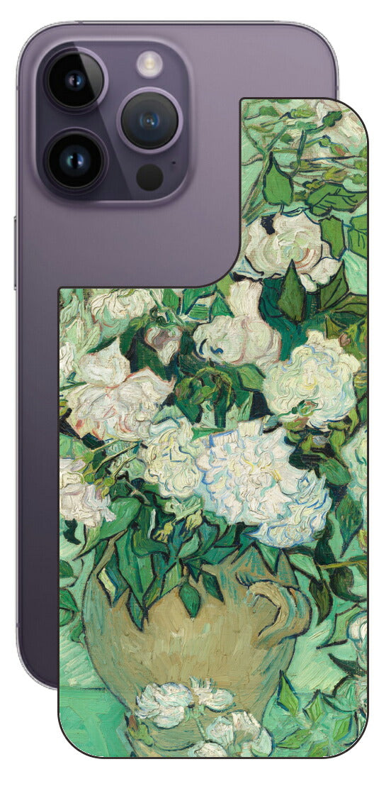 iPhone 14 pro Max用 背面 保護 フィルム 名画 プリント ゴッホ バラ（ フィンセント ファン ゴッホ Vincent Willem van Gogh ）
