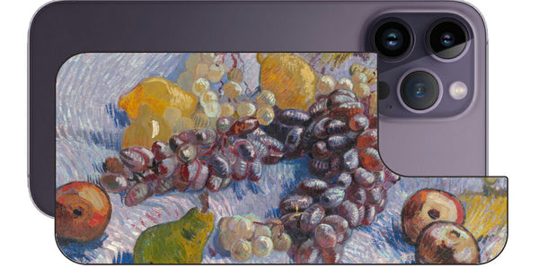 iPhone 14 pro Max用 背面 保護 フィルム 名画 プリント ゴッホ ぶどう、レモン、梨、りんご（ フィンセント ファン ゴッホ Vincent Willem van Gogh ）