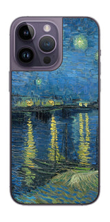 iPhone 14 pro Max用 背面 保護 フィルム 名画 プリント ゴッホ ローヌの星月夜( フィンセント ファン ゴッホ Vincent Willem van Gogh )