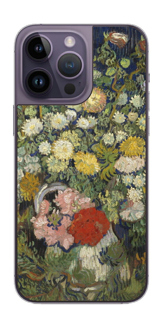 iPhone 14 pro Max用 背面 保護 フィルム 名画 プリント ゴッホ 花瓶の花の花束（ フィンセント ファン ゴッホ Vincent Willem van Gogh ）