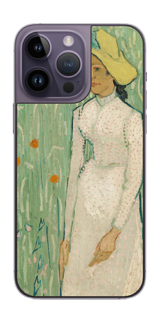 iPhone 14 pro Max用 背面 保護 フィルム 名画 プリント ゴッホ 白衣の少女（ フィンセント ファン ゴッホ Vincent Willem van Gogh ）