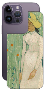 iPhone 14 pro Max用 背面 保護 フィルム 名画 プリント ゴッホ 白衣の少女( フィンセント ファン ゴッホ Vincent Willem van Gogh )