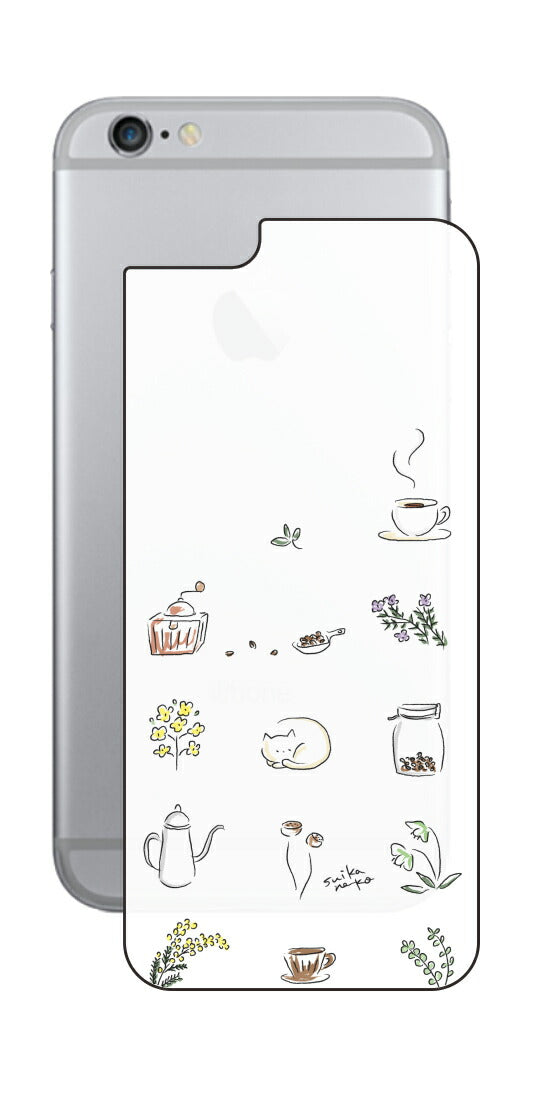 iPhone 6 / 6s用 【コラボ プリント Design by すいかねこ 001 】 背面 保護 フィルム 日本製