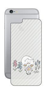 iPhone 6 / 6s用 【コラボ プリント Design by すいかねこ 003 】 カーボン調 背面 保護 フィルム 日本製