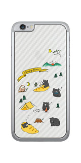 iPhone 6 / 6s用 【コラボ プリント Design by すいかねこ 004 】 カーボン調 背面 保護 フィルム 日本製