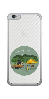 iPhone 6 / 6s用 【コラボ プリント Design by すいかねこ 005 】 カーボン調 背面 保護 フィルム 日本製