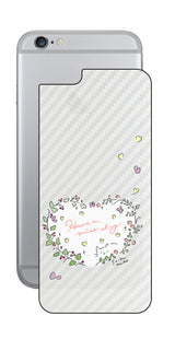 iPhone 6 / 6s用 【コラボ プリント Design by すいかねこ 007 】 カーボン調 背面 保護 フィルム 日本製