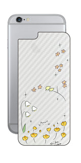 iPhone 6 / 6s用 【コラボ プリント Design by すいかねこ 009 】 カーボン調 背面 保護 フィルム 日本製