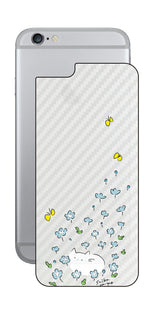 iPhone 6 / 6s用 【コラボ プリント Design by すいかねこ 010 】 カーボン調 背面 保護 フィルム 日本製