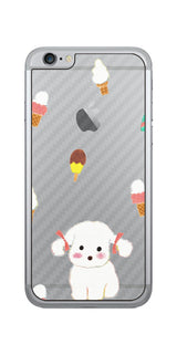 iPhone 6 / 6s用 【コラボ プリント Design by よこお さとみ 002】 カーボン調 背面 保護 フィルム 日本製