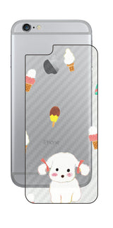 iPhone 6 / 6s用 【コラボ プリント Design by よこお さとみ 002】 カーボン調 背面 保護 フィルム 日本製