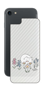 iPhone 7 / 7s用 【コラボ プリント Design by すいかねこ 003 】 カーボン調 背面 保護 フィルム 日本製