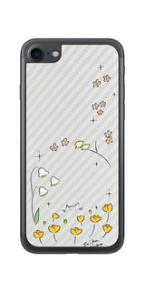 iPhone 7 / 7s用 【コラボ プリント Design by すいかねこ 009 】 カーボン調 背面 保護 フィルム 日本製