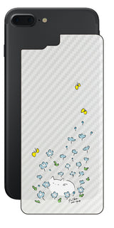 iPhone 7 Plus用 【コラボ プリント Design by すいかねこ 010 】 カーボン調 背面 保護 フィルム 日本製