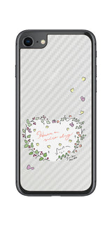 iPhone SE 2020 第2世代 / iPhone 8用 【コラボ プリント Design by すいかねこ 007 】 カーボン調 背面 保護 フィルム 日本製