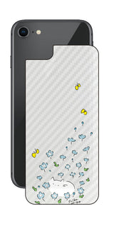 iPhone SE 2020 第2世代 / iPhone 8用 【コラボ プリント Design by すいかねこ 010 】 カーボン調 背面 保護 フィルム 日本製