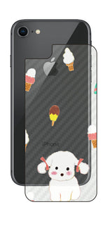 iPhone SE 2020 第2世代 / iPhone 8用 【コラボ プリント Design by よこお さとみ 002】 カーボン調 背面 保護 フィルム 日本製