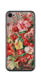 iPhone SE 第2世代用 背面 保護 フィルム 名画 プリント ルノワール 花々のバスケット( ピエール=オーギュスト・ルノワール Pierre-Auguste Renoir )