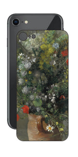 iPhone SE 第2世代用 背面 保護 フィルム 名画 プリント ルノワール 花瓶の花( ピエール=オーギュスト・ルノワール Pierre-Auguste Renoir )