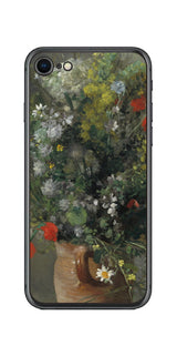 iPhone SE 第2世代用 背面 保護 フィルム 名画 プリント ルノワール 花瓶の花( ピエール=オーギュスト・ルノワール Pierre-Auguste Renoir )
