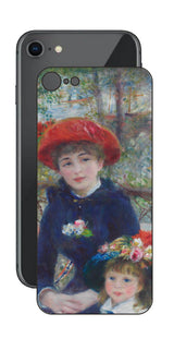 iPhone SE 第2世代用 背面 保護 フィルム 名画 プリント ルノワール 二人の姉妹( ピエール=オーギュスト・ルノワール Pierre-Auguste Renoir )