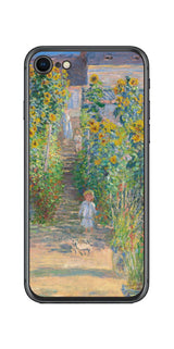 iPhone SE 第2世代用 背面 保護 フィルム 名画プリント クロード・モネ ( Claude Monet ) ヴェトゥイユの画家の庭