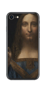 iPhone SE 第2世代用 背面 保護 フィルム 名画 プリント ダ・ヴィンチ サルバトール・ムンディ( レオナルド・ダ・ヴィンチ Leonardo da Vinci )